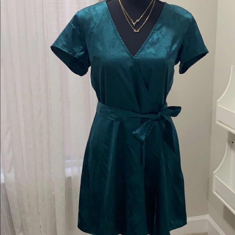 H&M divided satin wrap dress.